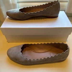 Chloe Lauren wave ballet flat 38 grey suede